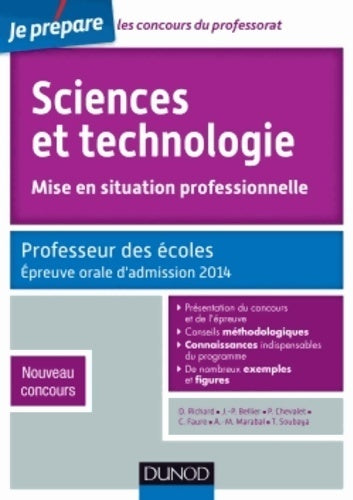 Sciences et technologie - mise en situation professionnelle - professeur des écoles - admission 2014 : Professeur des écoles - nouveau concours - Jean-Paul Bellier -  Je prépare - Livre