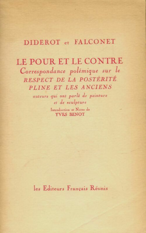 Le pour et le contre - Denis Diderot -  Editeurs français réunis GF - Livre