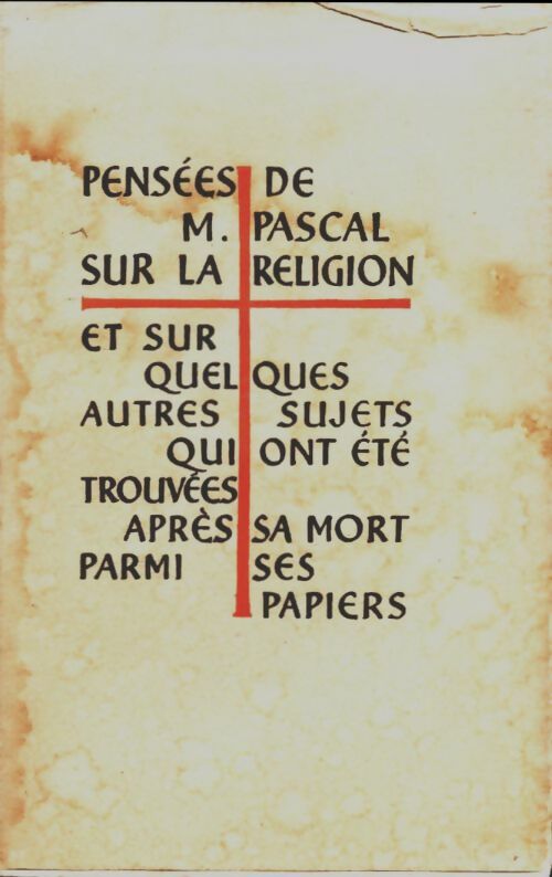 Pensées Tome II :  Sur la religions et quelques autres sujets - Blaise Pascal -  Bibliothèque de Cluny - Livre