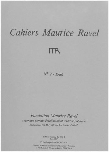Cahiers Maurice Ravel n°2 - 1986 - Collectif -  Cahiers Maurice Ravel  - Livre