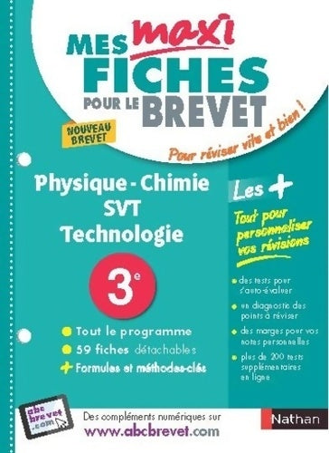 Physique-chimie, SVT, techno 3e - Nicolas Coppens -  Mes maxi fiches ABC du bac - Livre