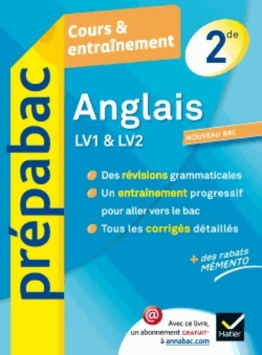 Anglais Seconde LV1 et LV2. Cours & entraînement - Didier Hourquin -  Prépabac Cours entraînement - Livre