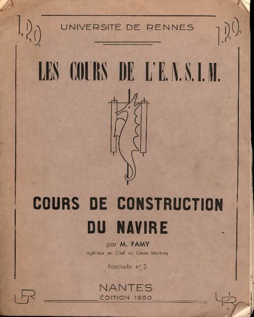 Cours de construction du navire - Collectif -  Les cours de l'E.N.S.I.M. - Livre