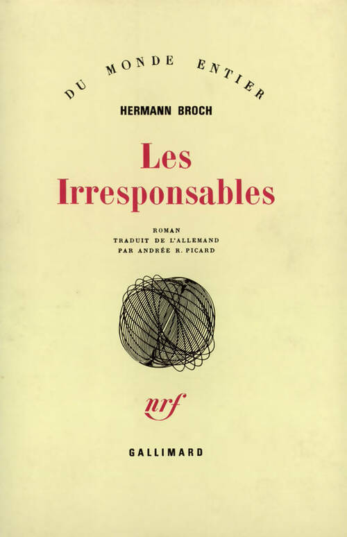 Les irresponsables - Hermann Broch -  Gallimard GF - Livre