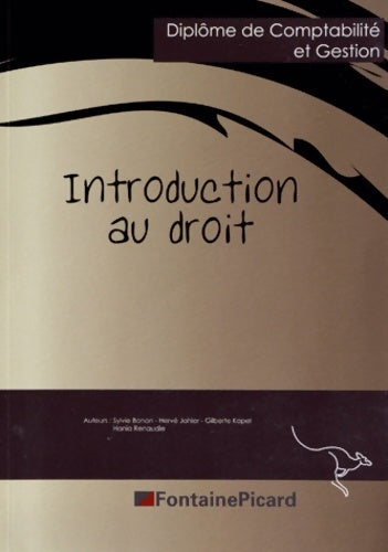 Introduction au droit DCG 1 - Sylvie Bonan -  Fontainepicard GF - Livre