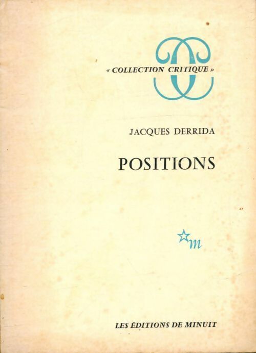 Positions - Jacques Derrida -  Critique - Livre