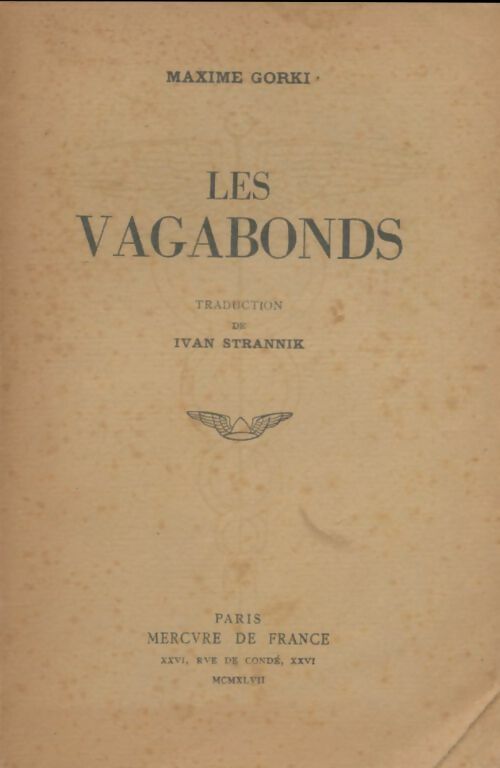 Les vagabonds - Maxime Gorki -  Mercure poches divers - Livre