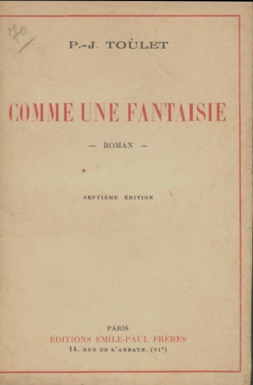 Comme une fantaisie - Paul-Jean Toulet -  Emile paul poches divers - Livre