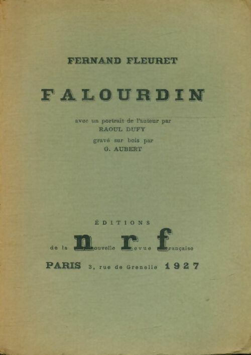 Falourdin - Fernand Fleuret -  Nouvelle Revue Française - Livre