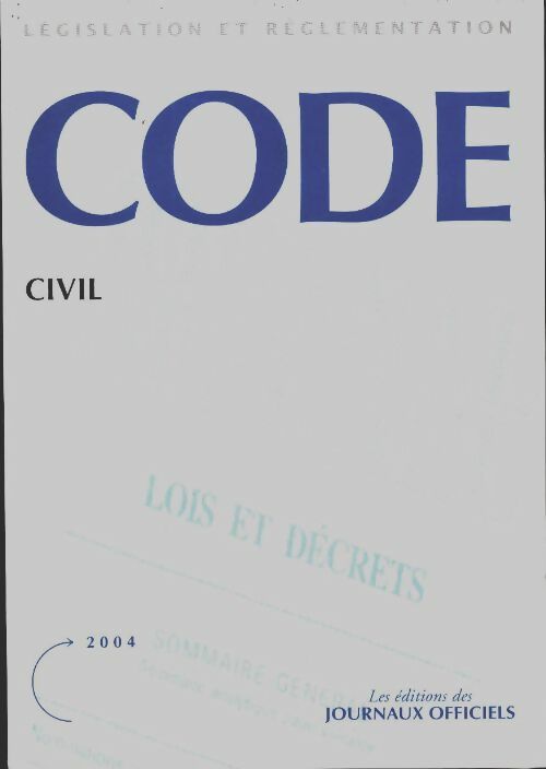 Code civil - Anonyme -  Journaux Officiels GF - Livre