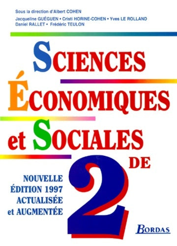 Sciences économiques et sociales Seconde Edition 1997 - Collectif -  Bordas GF - Livre