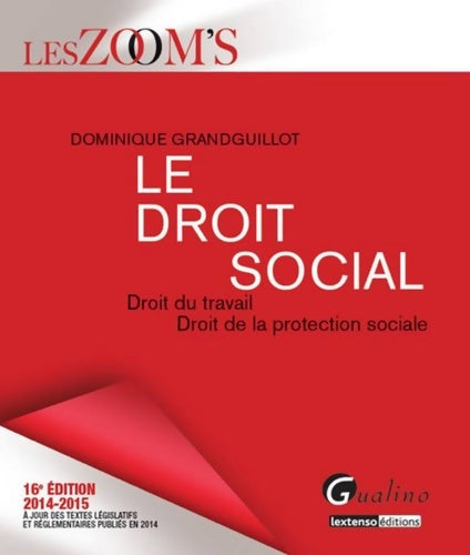 Le droit social 2014-2015 - Dominique Grandguillot -  Les Zoom's - Livre