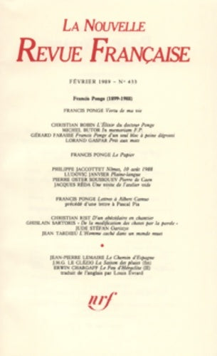 La n. R. F. Numéro 433 février 1989 - Collectif -  Gallimard GF - Livre