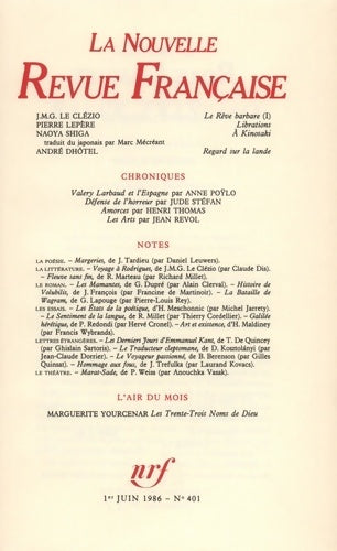 La n. R. F. Numéro 401 juin 1986 - Collectif -  Gallimard GF - Livre