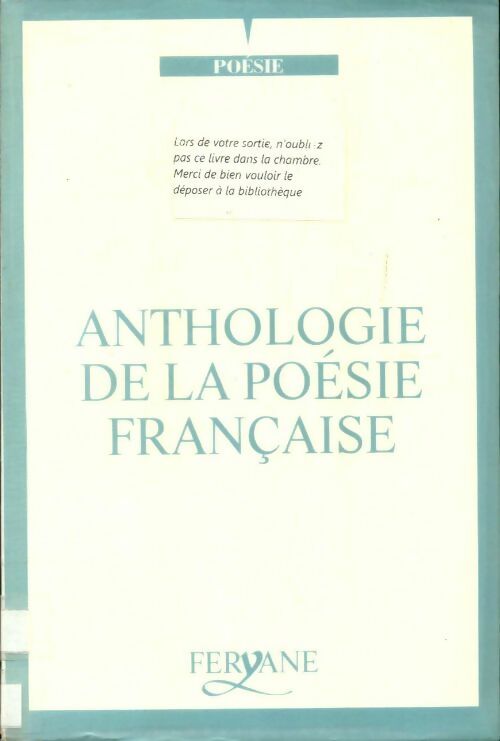 Anthologie de la poésie française - Collectif -  Feryane livres en gros caractères - Livre