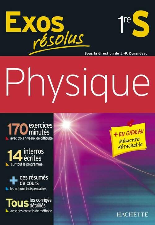 Exos résolus - physique 1re s : Physique 1re s - Paul Bramand -  Hachette Education GF - Livre