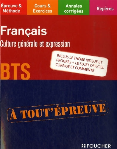 Français BTS - Aude Crétien -  A tout' épreuve - Livre