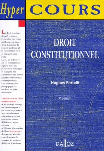 Droit constitutionnel - Hugues Portelli -  Dalloz - Livre