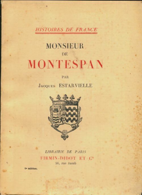 Monsieur de Montespan - Jacques Estarvielle -  Firmin-Didot poche - Livre