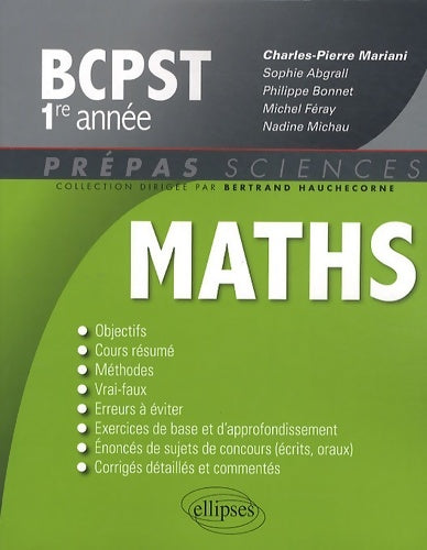 mathématiques PCPST première année - Charles-pierre Mariani -  Prépas Sciences - Livre