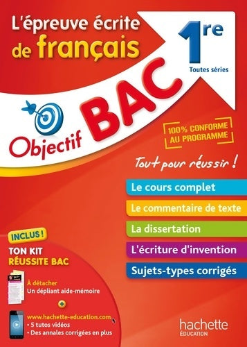 Objectif bac - l'épreuve écrite de français 1ères - Brigitte Réauté -  Objectif Bac - Livre