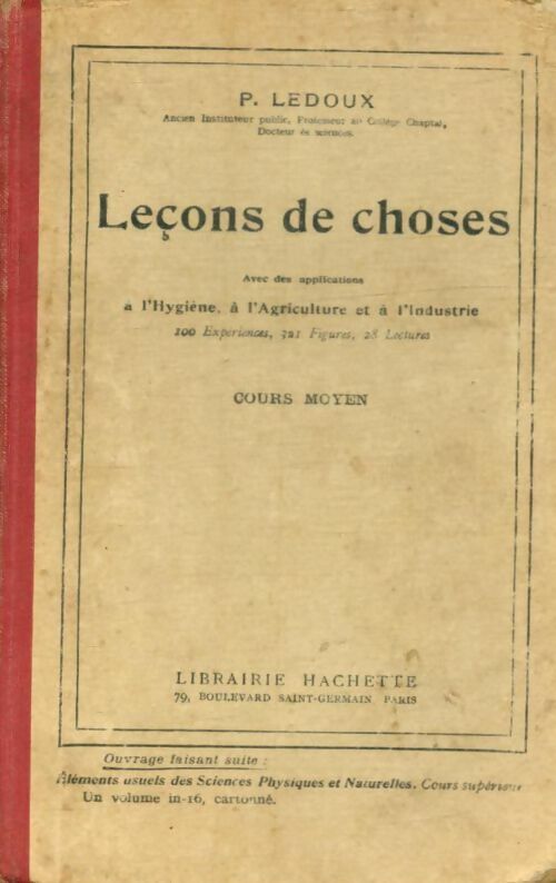 Leçons de choses cours moyen - P. Ledoux -  Hachette poches divers - Livre
