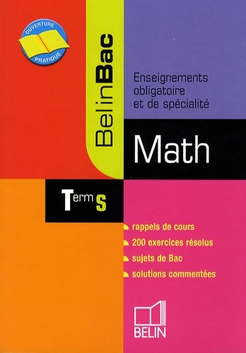 Math Terminale s - Jacques Barbier -  BelinBac - Livre