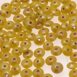 Perles en verre forme soucoupes Ø8mm couleur jaune brillant (x 10)
