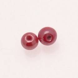 Perle ronde en verre Ø8mm couleur rouge brillant (x 2)