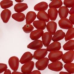 Perles en verre forme de goutte plate 10x7mm couleur Rouge opaque (x 1)