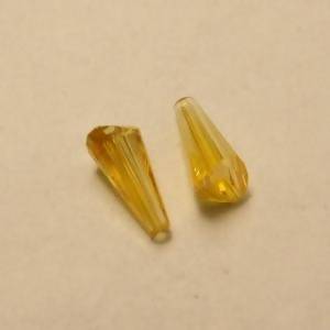 Perles en cristal AAA conique 6x12mm couleur orange transparent (x 2)