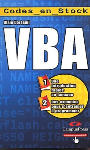 Vba - Alain Dorseuil -  Codes en stock - Livre