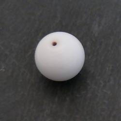 Perle ronde en verre Ø20mm couleur blanc opaque (x 1)
