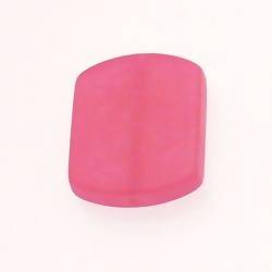 Perle en résine rectangle arrondi 25x30mm couleur fushia mat (x 1)