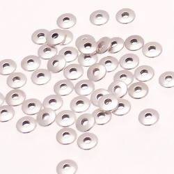 Perles métal Petites Rondelles Ø 6 mm couleur Argent (x 5)