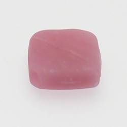 Perle en verre forme maxi carré 25x25mm couleur rose givré (x 1)