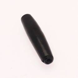 Perle en verre en forme de tube ovale couleur noir (x 1)