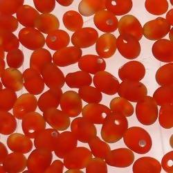 Perles en verre forme de petite goutte Ø5mm couleur orange foncé givré (x 10)