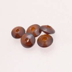 Perles en verre forme soucoupes Ø10-12mm couleur ambre brillant (x 5)