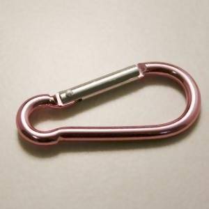 Fermoir mousqueton porte-clés 50x22mm couleur rose clair (x 1)
