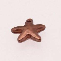 Perle métal breloque étoile couleur cuivre (x 1)