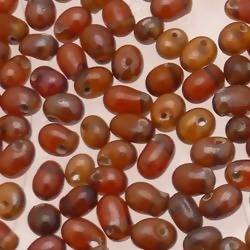 Perles en verre forme de petite goutte Ø5mm couleur ambre brillant (x 10)