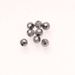 Perles en verre boule à facettes Ø4mm couleur argent (x 8)