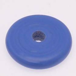 Perle en verre forme maxi palet Ø40mm couleur bleu jean opaque (x 1)