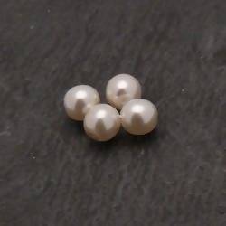 Perle en verre ronde nacrée Ø7mm couleur crème (x 4)