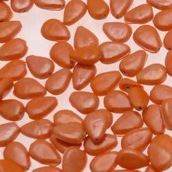Perles en verre forme de goutte plate 10x7mm couleur Orange brillant (x 1)
