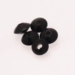 Perles en verre forme soucoupes Ø10-12mm couleur noir opaque (x 5)