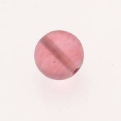 Perle ronde en verre Ø18mm couleur rose transparent (x 1)