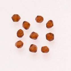 Perles en verre forme petite toupie Ø4mm couleur ambre transparent (x 10)
