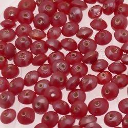 Perles en verre forme soucoupes Ø8mm couleur rouge brillant (x 10)